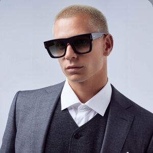 Valley eyewear ALTA Gloss Black w. Silver Metal Trim / Black Lens